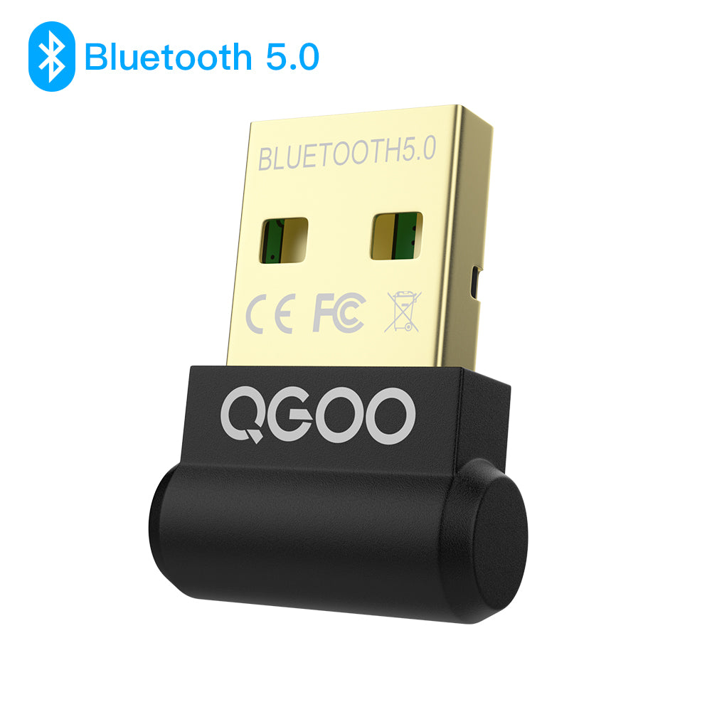USB Bluetooth Adapter for PC, QGOO Mini Bluetooth 5.0 EDR Dongle for Desktop Computer Wireless Transfer for Laptop Bluetooth Headphones Headset Keyboard Mouse Speakers Printer Windows 7/8/8.1/10